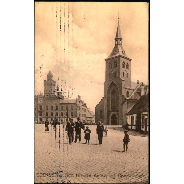 Odense - Sct. Knuds-Kirke og Raadhuset - Stender 7191 - Brugt