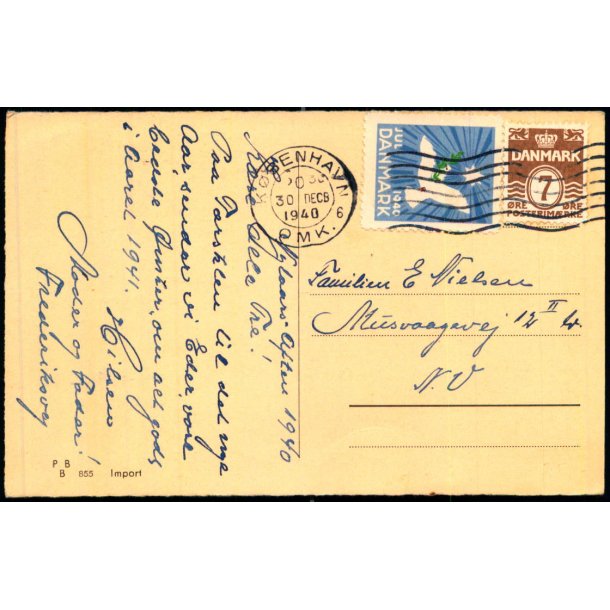 Julemrke 1940 p Postkort