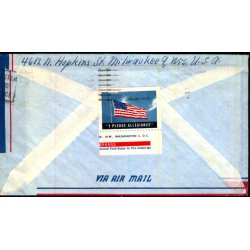 Luftpost Brev fra U.S.A. til Danmark  30 - 10 - 58