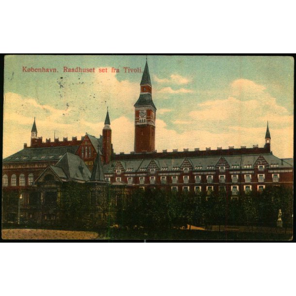 Kbenhavn - Raadhuset set fra Tivoli - Eneret 1013 - Brugt