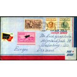 Luftpost Brev fra U.S.A. til Danmark  30 - 10 - 58