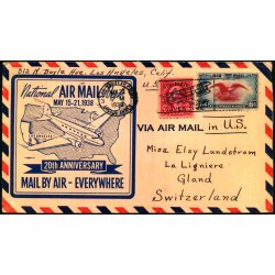 Luftpost Brev fra U.S.A. til Schweitz - 23 - 5 - 36