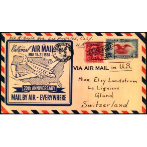 Luftpost Brev fra U.S.A. til Schweitz - 23 - 5 - 36