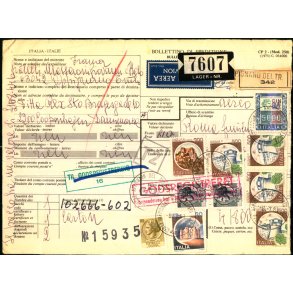  Luftpost - Internationalt Adressekort for luftpakke fra Italien til Danmark - 8 - 7 - 81