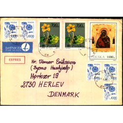 Luftpost - Expres Brev fra Polen til Danmark  - 9 - 9 - 62