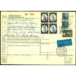 Luftpost - Internationalt Adressekort for luftpakke til Syd Afrika fra Danmark - 11 - 8 - 71