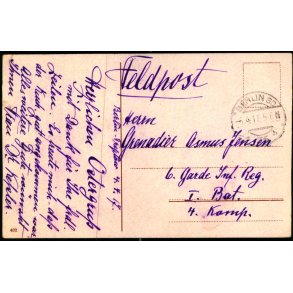Feldpost - Berlin  6 - 4 -17 - Til 4. Komp.  - Billedside : Berlin 