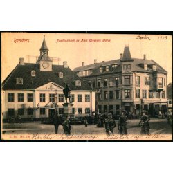 Randers - Raadhustorvet med Niels Ebbesens Statue - C. St. 730 - Brugt