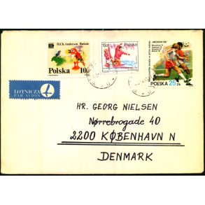 Luftpost Brev fra Polen til Danmark  - 28 - 3 - ?