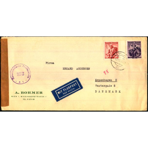 Luftpost - Censurbrev fra strig til Kbenhavn - 13 - 12 - 51