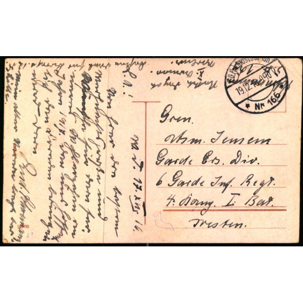 Feldpost - K.D. Feldpostexp.   19 -12 -16 - Til  Dresten - Billedside : Weinachtsgrbe