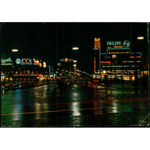 Kbenhavn -  Rdhuspladsen ved Nat - Rudolf Olsen 679 - Brugt