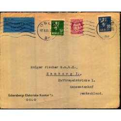 Luftpost Brev (Forside) fra Norge til Tyskland -  17 - 8 - 36