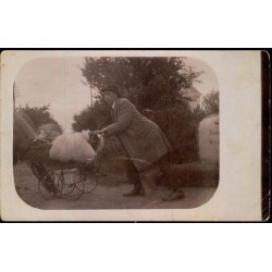 Fotokort Ukendt - Mand med Barnevogn - Ubrugt