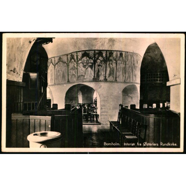 Bornholm - Interir fra sterlars Rundkirke - Colbergs Bogh. 8045 - Ubrugt 