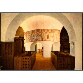 Bornholm - sterlars Rundkirke - Kirkeskibet set fra Alteret - sterlars kirke u/n - Ubrugt