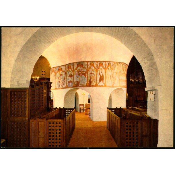 Bornholm - sterlars Rundkirke - Kirkeskibet set fra Alteret - sterlars kirke u/n - Ubrugt