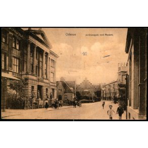 Odense - Jernbanegade med Mus�et - Rasmus Hansens Bogh. u/n - Brugt