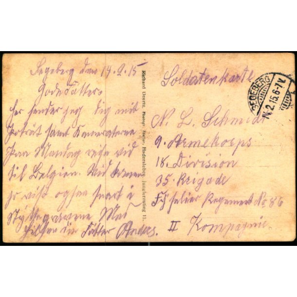 Soldatenkarte - Gegeberg 14 - 2 -15 - II Kompagnie  - Billedside : Soldater