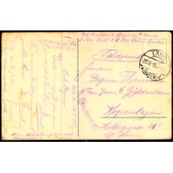 Feldpost - Lahr  22 -8 - 15  - Til Kbenhavn - Holbergsgade - Billedside : Lahr.