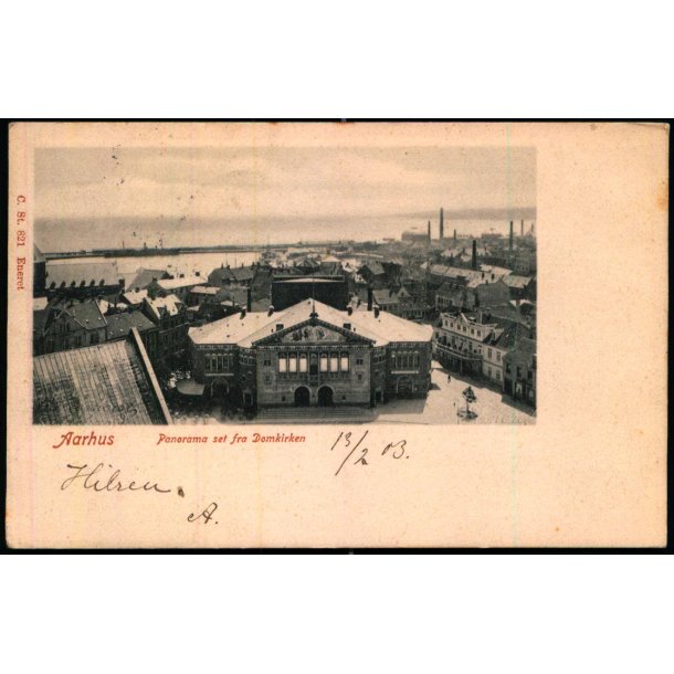 Aarhus - Panorama set fra Domkirken - C. St. 821 - Brugt