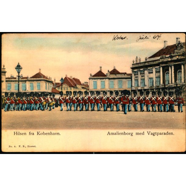 Hilsen fra Kbenhavn - Amalienborg med Vagtparaden - F.B. No 4