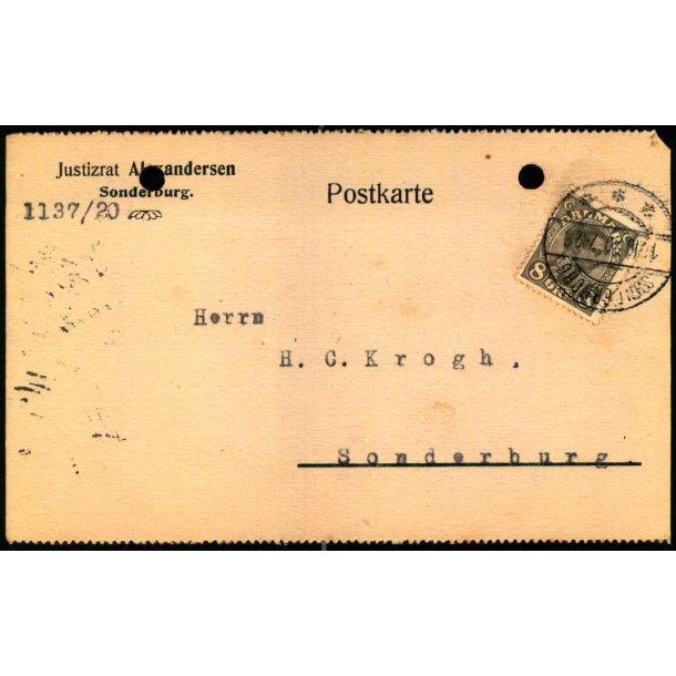 Justizrat Alexandersen - S�nderborg -  Helsagskort u/n - Brugt