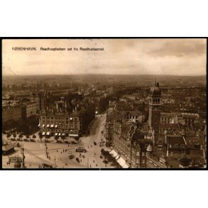 Kbenhavn -  Raadhuspladsen set fra Raadhustaarnet - Phillipson u/n