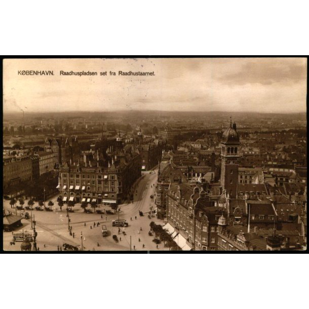 Kbenhavn -  Raadhuspladsen set fra Raadhustaarnet - Phillipson u/n