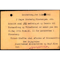 Justitsraad Alexandersen - S�nderborg -  Helsagskort u/n - Brugt