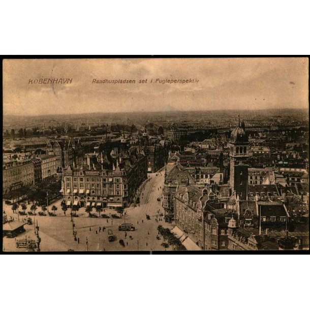 Kbenhavn -  Raadhuspladsen set i Fugleperspektiv - Phillipson 53
