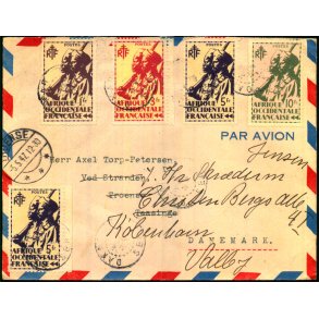 Luftpost Brev fra Fransk Oriental Africa til Danmark  2 - 6 - 48
