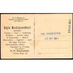  Rjle Maskinsnedkeri (Reklame p Bagsiden) - H. Schmidt y 33 - Ubrugt