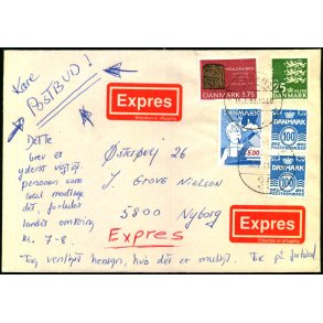 Expres Brev til Nyborg 18 - 2 - 83  - Brugt