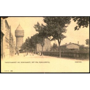 Vandtaarnet og Semnariet, set fra Hjallelsevej - Odense - H.H.O. 389 - Ubrugt