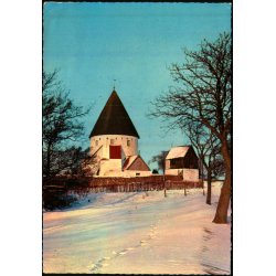 Bornholm - Vinterlandskab ved Sct. Ols Rundkirke - K.H. Olsen 43 404/5 - Brugt