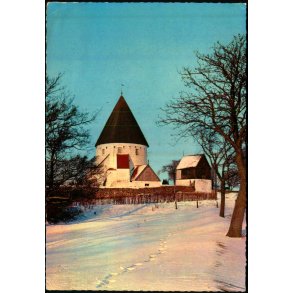 Bornholm - Vinterlandskab ved Sct. Ols Rundkirke - K.H. Olsen 43 404/5 - Brugt