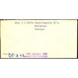 Brev Sverige til Lyngby 19 - 12 - 68  - Returpostkontoret til Foresprgsel / Ubekendteftr Adressen. 