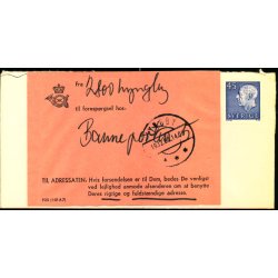 Brev Sverige til Lyngby 19 - 12 - 68  - Returpostkontoret til Foresprgsel / Ubekendteftr Adressen. 