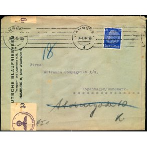Censurbrev fra Tyskland  16 -4 - 40 - Til Kbenhavn