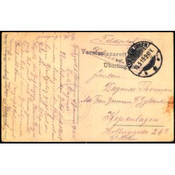 Feldpost - Ueberlinger 18 -5  - 15  - Til Kbenhavn  - Billedside : Insel Mainau