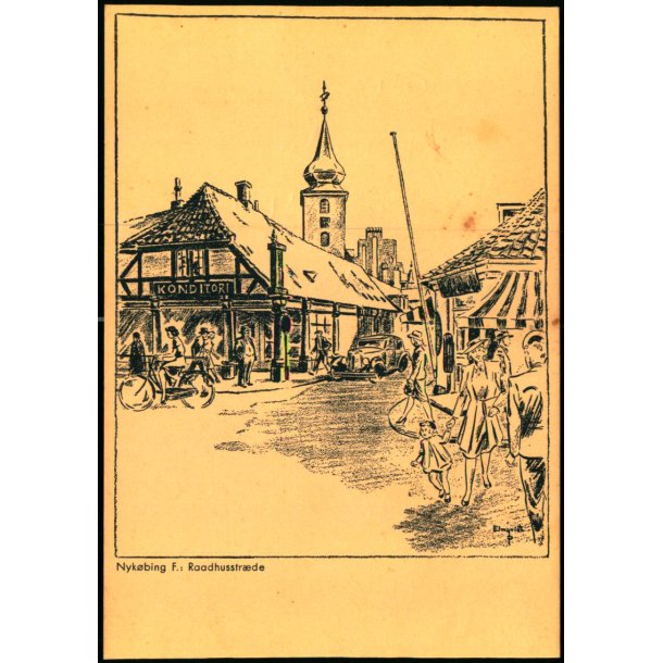 Nyk�bing F. - Raadhusstr�de - A. Arnold-Larsen u/n - Ubrugt