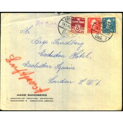 Luftpost Brev fra Danmark til London 14 - 1 - 46