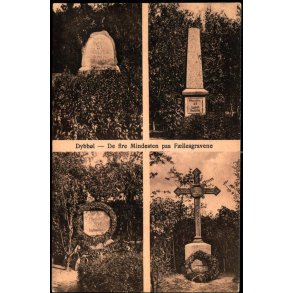 Dybb�l - De fire Mindesten paa F�llesgravene - Chr. Qvist 71 - Ubrugt