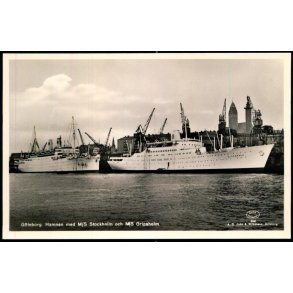 Göteborg - Hamnan med M/S STOKHOLM och M/S GRIPSHOLM - Fotokort  J&W 258 - Ubrugt