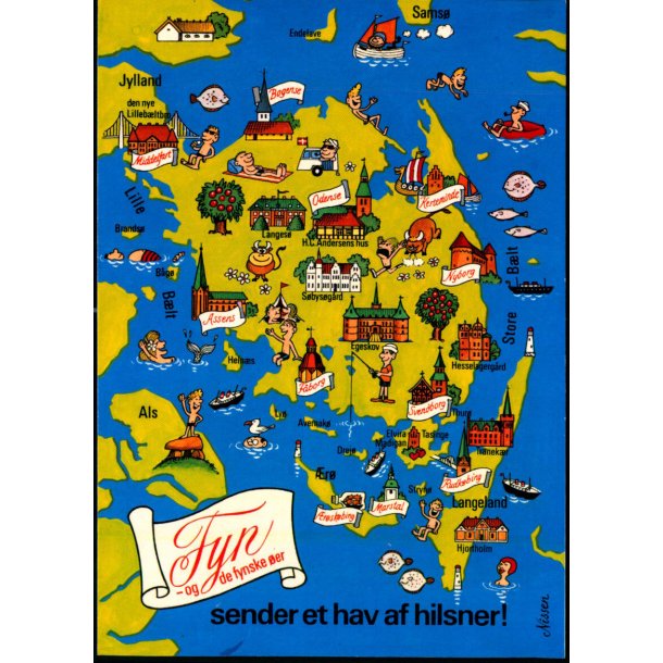 Nissen - Fyn sender et hav af hilsner - O.P.O. 7399 - 24/25 - Ubrugt