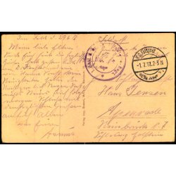 Feldpost - K.D. Feldpost   1 -7 -17 - Til  Apenrade - Billedside : Ornes 