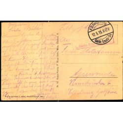 Feldpost - K.D. Feldpostxped.   12 -3 -15 - Til  Apenrade - Billedside : Estan 