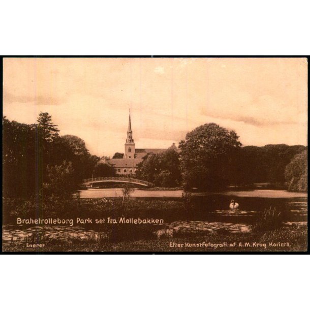 Brahetrolleborg Park set fra M�llebakken - Fotograf A.M. Krog u/n - Ubrugt