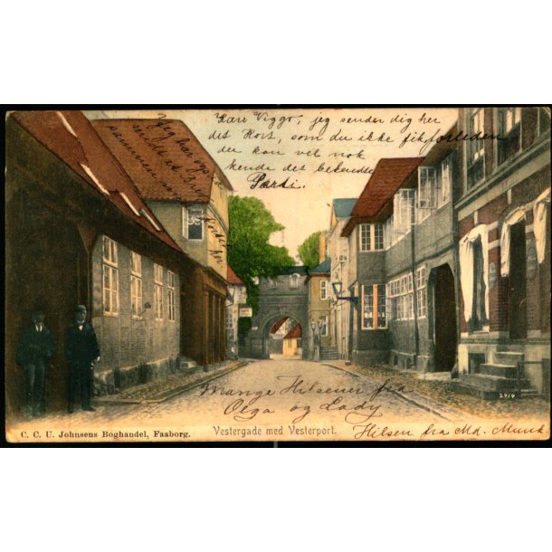Vestergade med Vesterport - C.C.U. Johnsens Bogh. 2414 - Brugt
